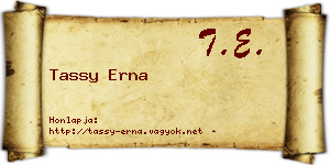 Tassy Erna névjegykártya
